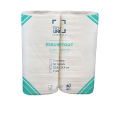 Essuie-tout blanc 2 plis 50 feuilles
