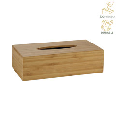 Boîte à mouchoirs rectangulaire en bambou 