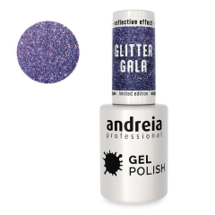 Vernis semi-permanent - bleu violet paillettes multicolores - 10,5ml