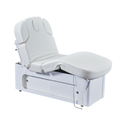 Table de massage 4 moteurs base bois blanc brillant matelas chauffant XXLIT5081