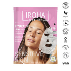 Masque visage tissu hydratant à l'aloe vera