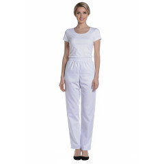 Pantalon blanc professionnel mixte esthétique XVET005PB 