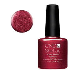 Vernis semi-permanent rouge pailleté