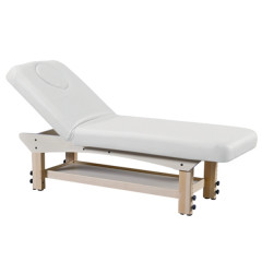 Table de massage manuelle base bois naturel trou facial