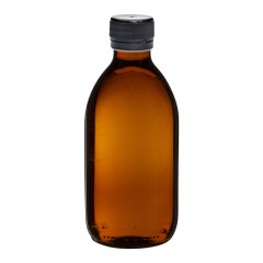 Flacon en verre ambré 500 ml - bouchon noir