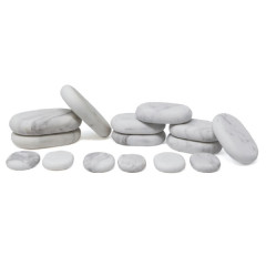 Set de 15 pierres froides en marbre blanc