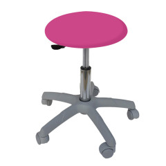 Tabouret assise ronde framboise - pied en plastique