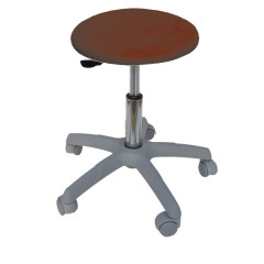 Tabouret Assise Ronde Marron Diam 40cm Pied Plastique Gris