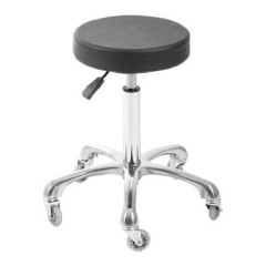 Tabouret Assise Ronde Classic Revetement Noir