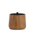pot à cotons en acacia avec couvercle