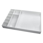 Plateau manucure acrylique compartimenté blanc
