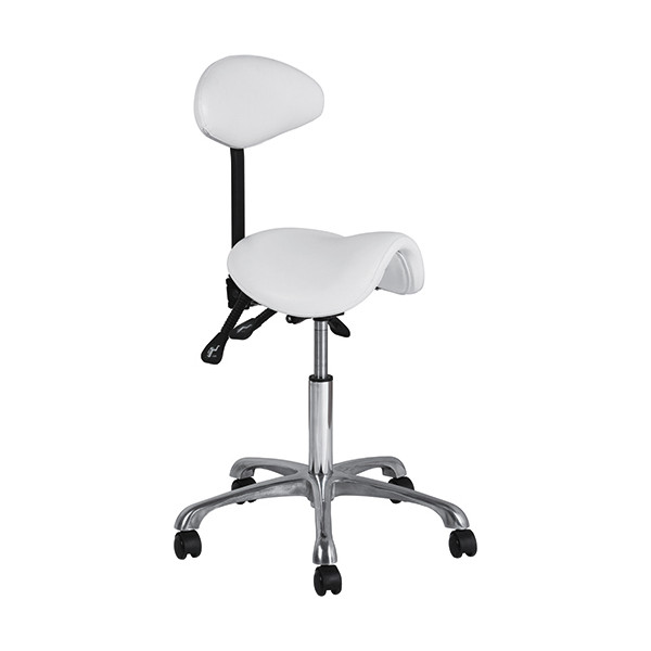 Tabouret selle de cheval - dossier ergonomique, Probeautic Institut, Produit esthétique professionnel pour institut